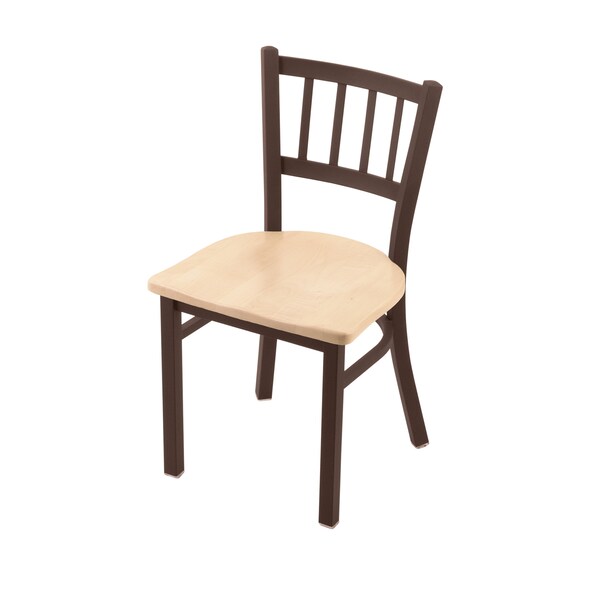 610 Contessa 18" Chair with Bronze Finish and Natural Maple Seat
